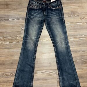 Rock Revival Buckle Women's Dark Blue Boot Cut Jeans